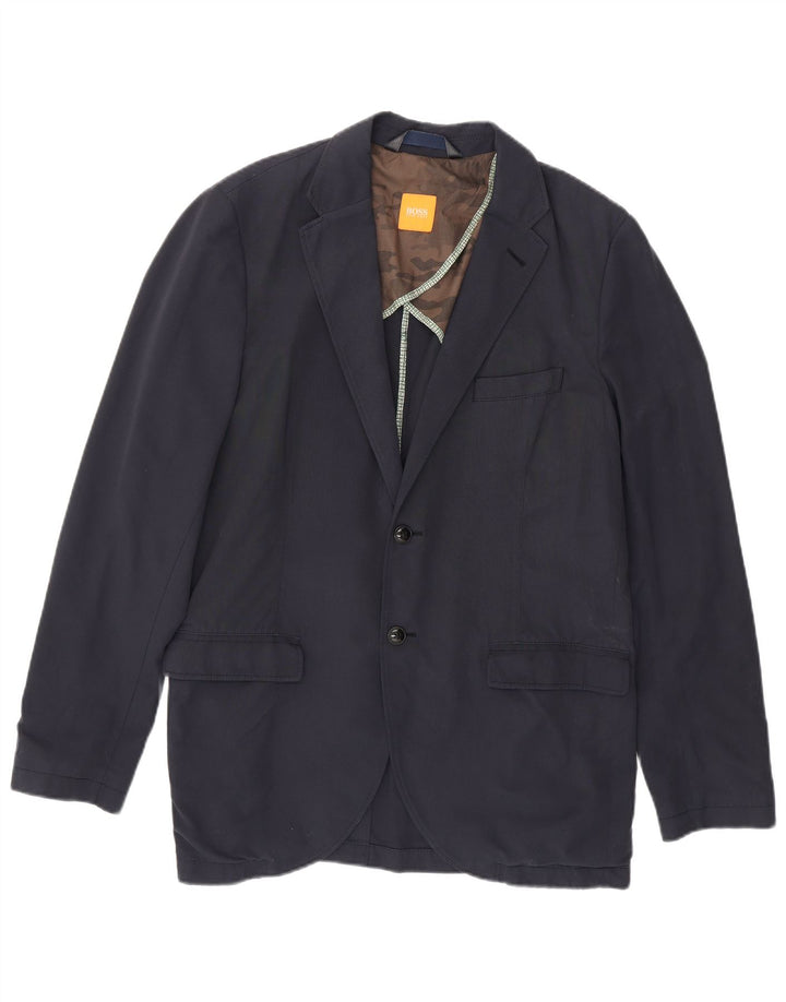 Hugo Boss Veste blazer à 2 boutons pour homme EU 54 2XL Bleu marine Coton