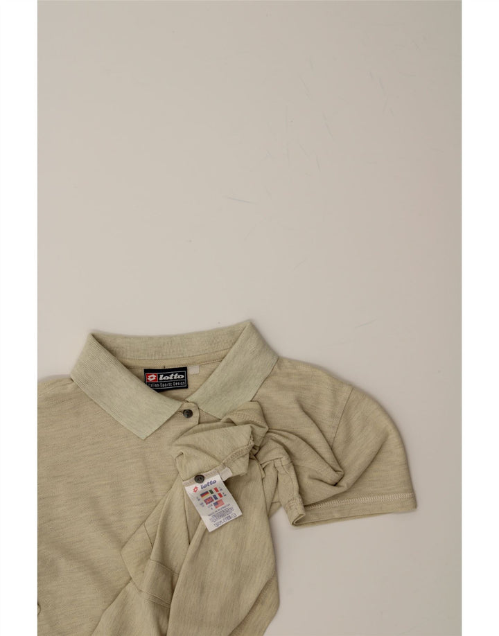 LOTTO Womens Short Sleeve Shirt UK 10 Small Beige Polyester Vintage Lotto and Second-Hand Lotto from Messina Hembry 