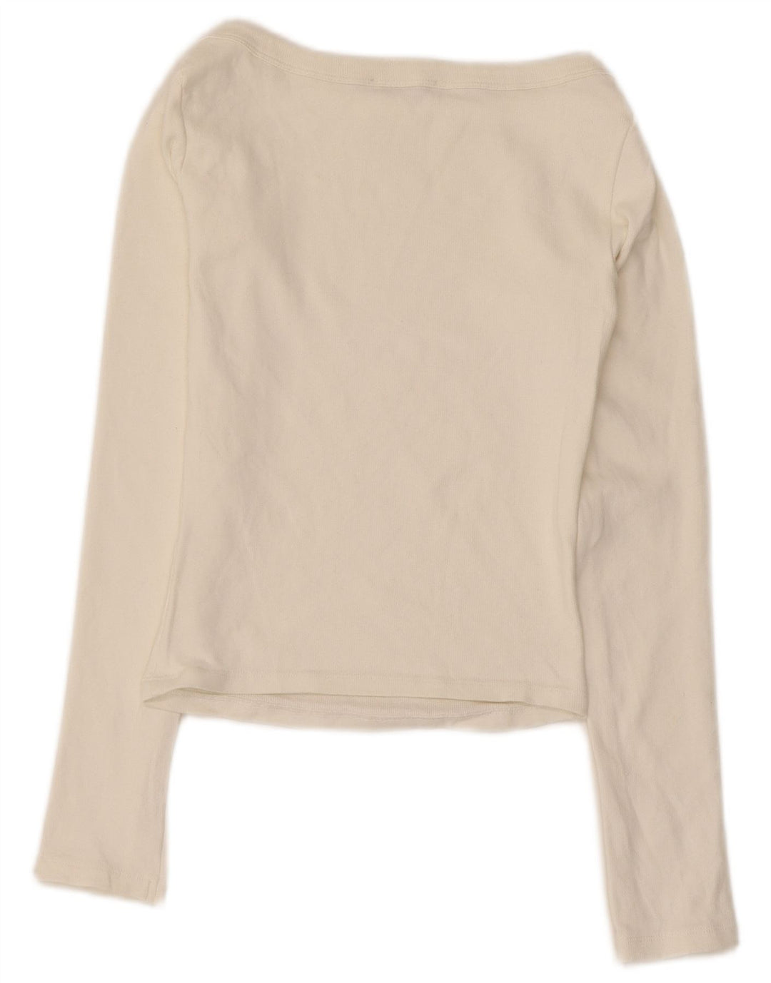 Zara Femme Crop Top Manches Longues UK 12 Medium Off White