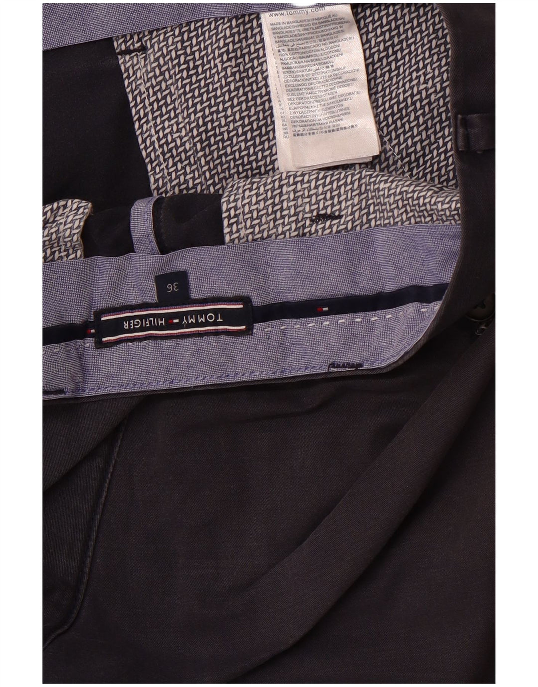 TOMMY HILFIGER Short Chino Homme W36 Large Bleu Marine Coton