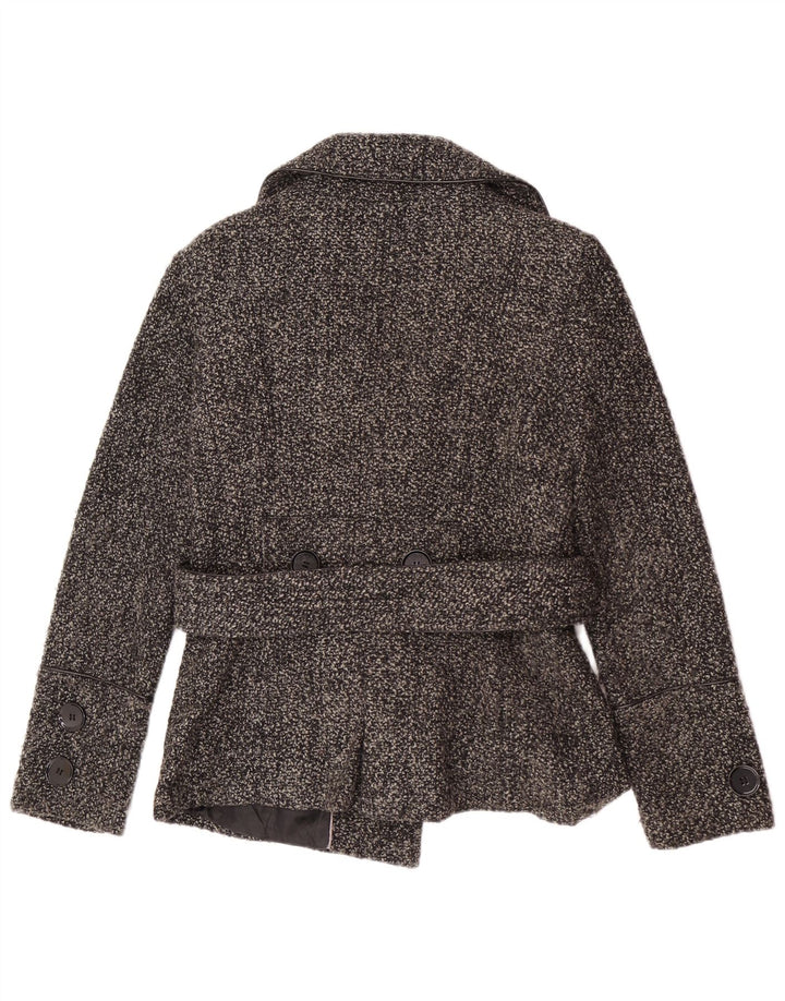 Zara Veste Blazer 3 Boutons Femme UK 10 Petit Gris