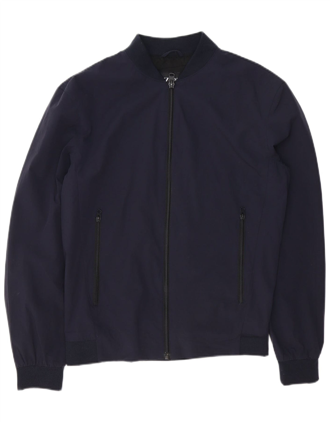 Zara Veste Bomber Homme UK 38 Medium Bleu Marine Nylon