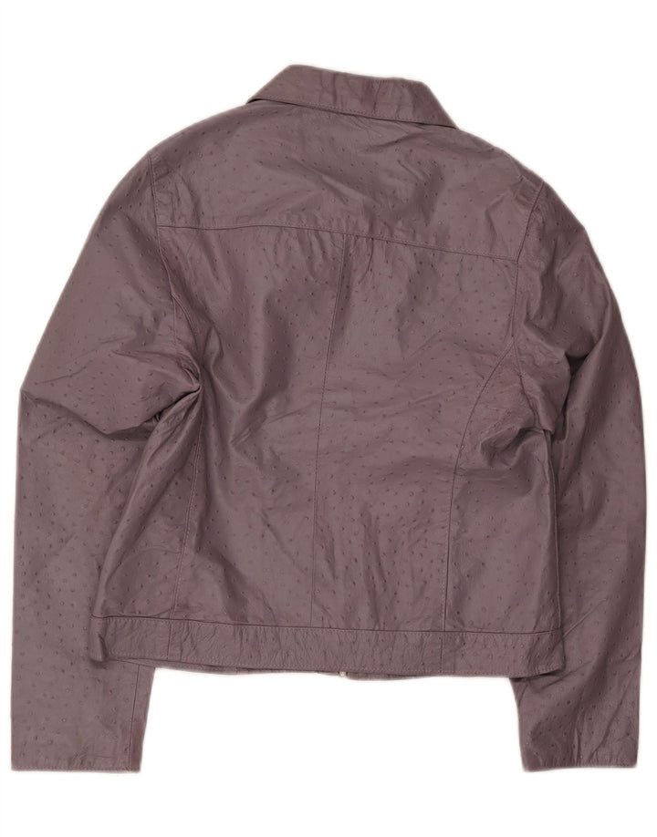 veste en cuir femme vintage IT 46 Grand Violet