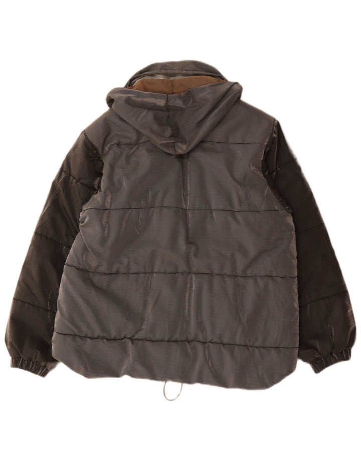 Belfe & Veste matelassée surdimensionnée à capuche pour femme UK 14 Gris moyen Colourblock