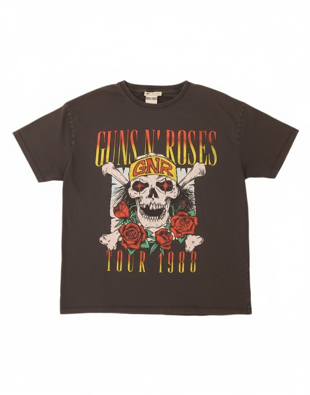 Pull & Bear T-Shirt Graphique Guns & Roses Homme Gris Large Coton