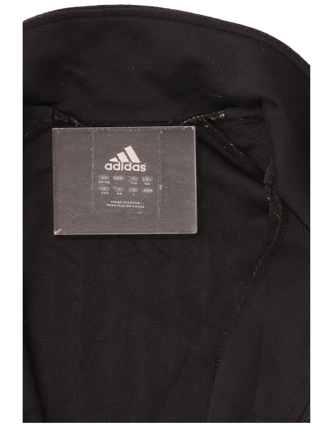 ADIDAS Veste de survêtement pour homme UK 38/40 Medium Noir Rayé
