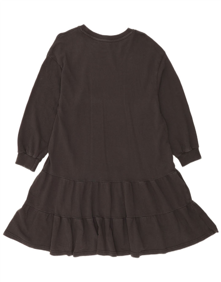 French Connection Robe surdimensionnée à volants pour femme UK 10 Petit coton noir
