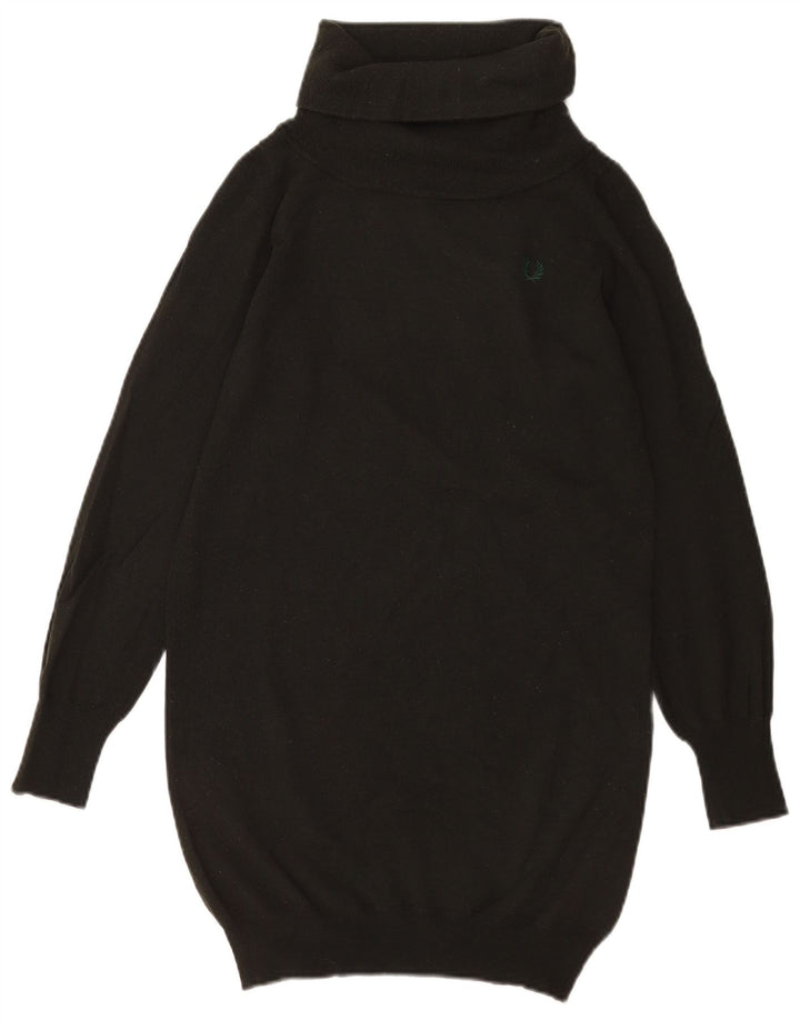 Fred Perry Pull long à col roulé pour femme UK 14 Large Vert