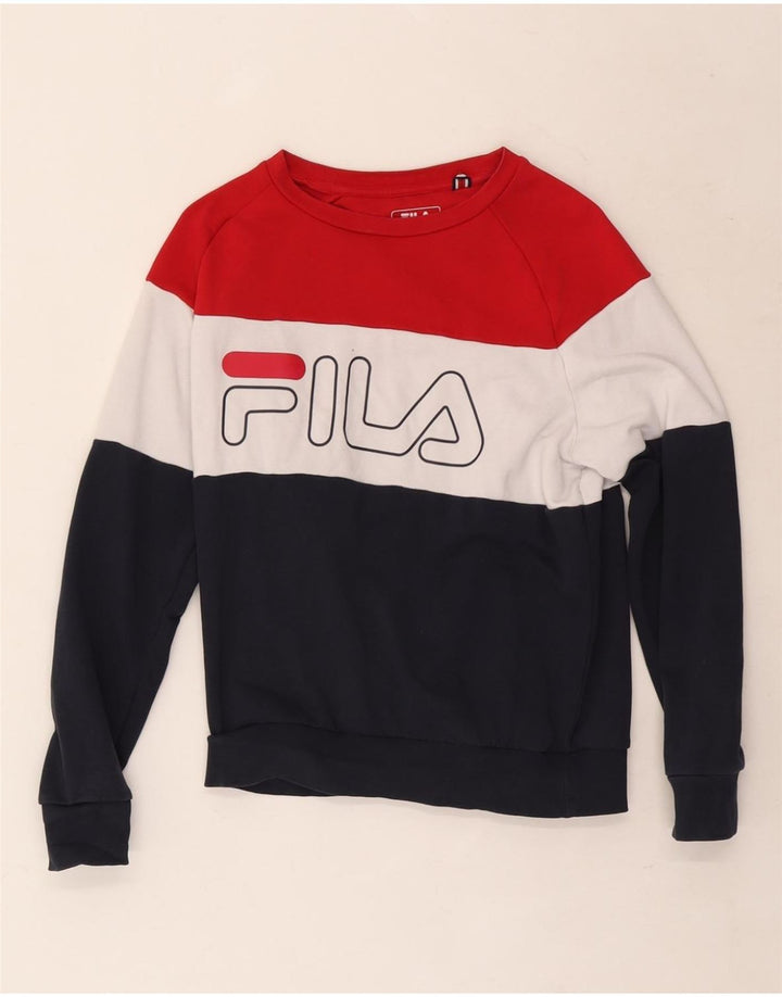 Fila Sweat-shirt surdimensionné pour femme UK 6 XS Multicolore Colourblock