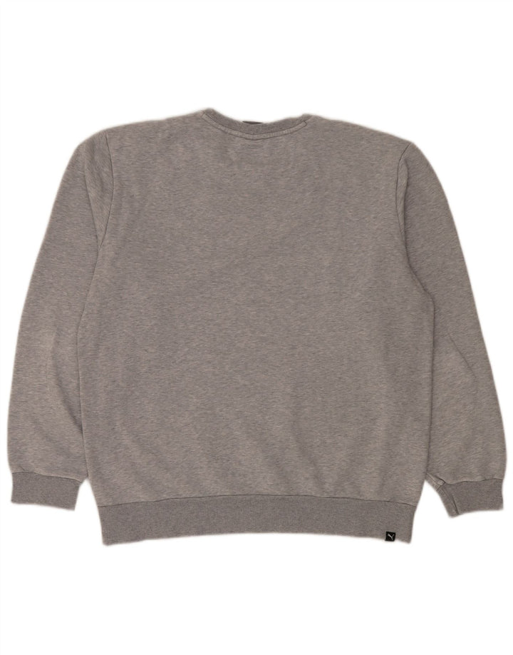 Puma Sweat-shirt pour homme en coton moucheté Gris Taille L