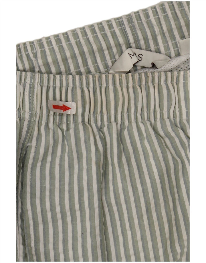 Marks & Spencer Short de bain coupe classique pour homme, grandes rayures vertes