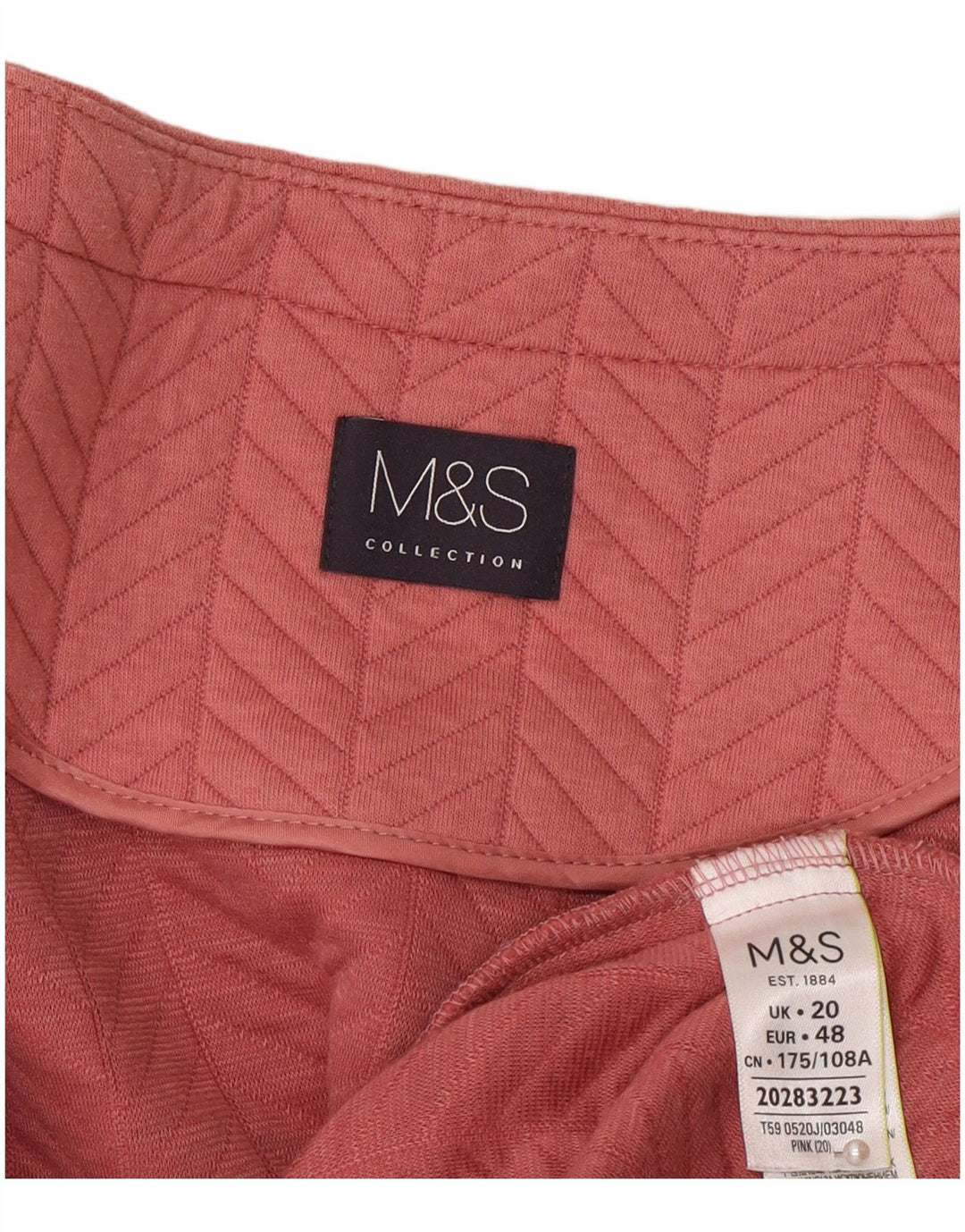 Marks & Spencer Veste blazer zippée pour femme UK 20 2XL Rose Polyester