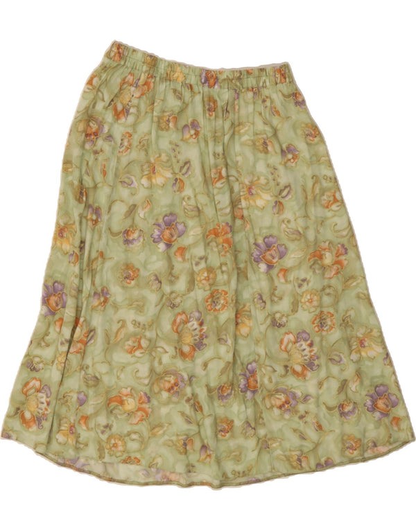 HONOR MILBURN Jupe trapèze pour femme UK 16 Large W32 Vert Floral Viscose