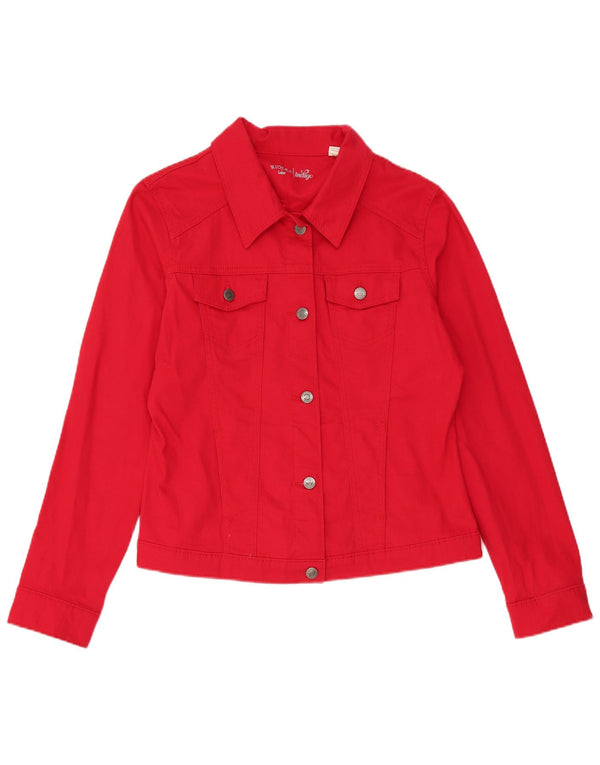 Lee Veste en jean pour femme UK 16 Large Rouge Coton