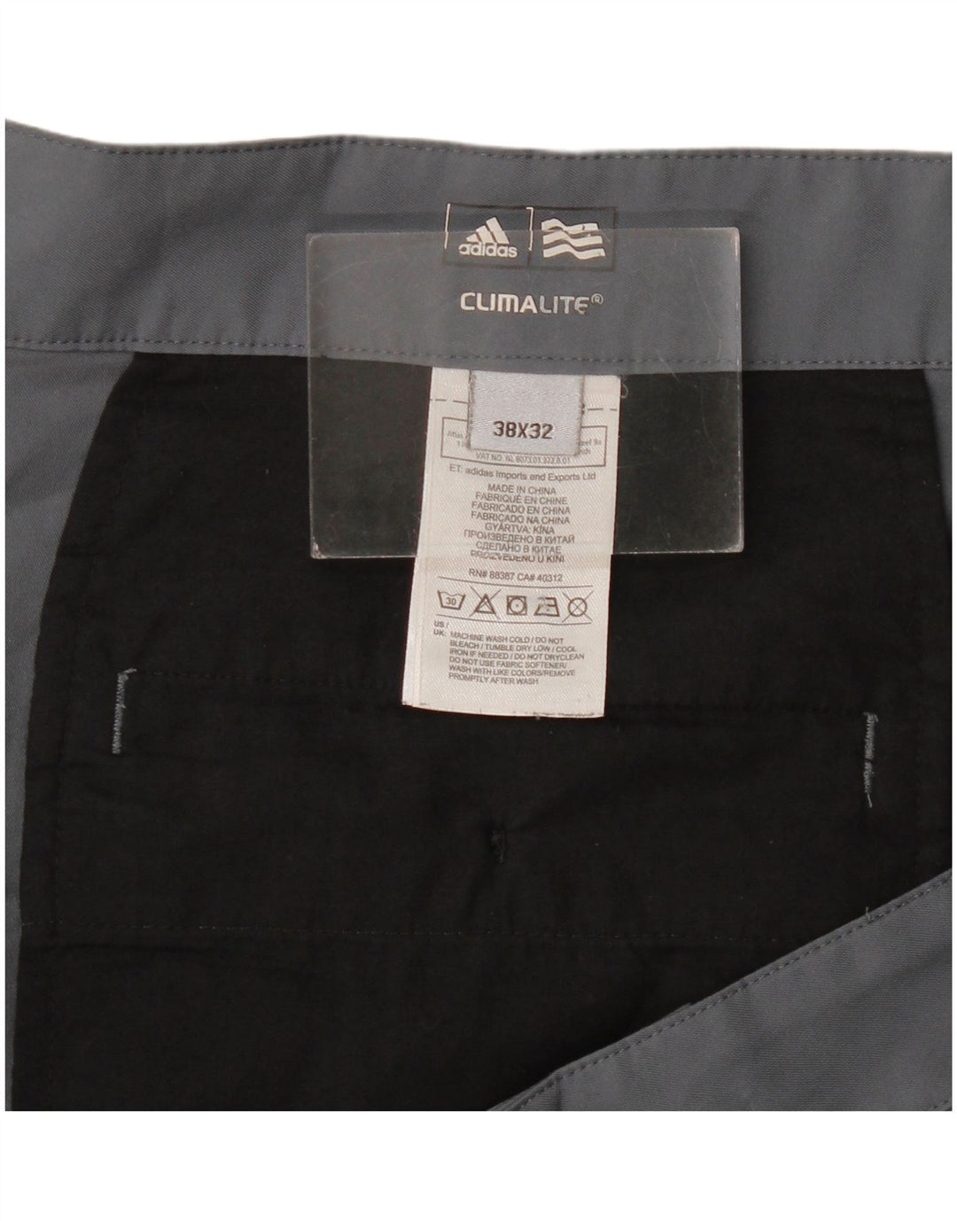 Adidas Pantalon Chino Droit Climalite Homme W38 L32 Gris Polyester