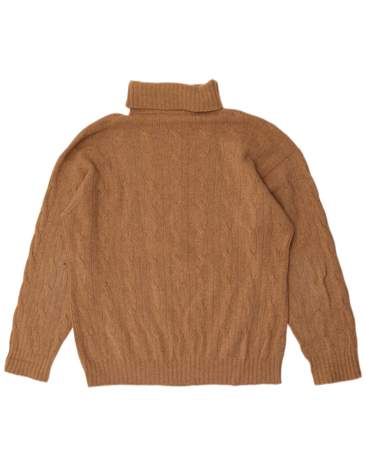 Benetton Pull col roulé pour homme 2XL Marron