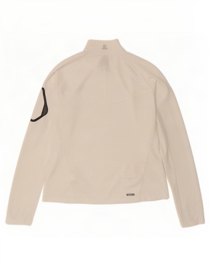 The North Face Haut de survêtement à col zippé pour femme UK 16 Large Blanc