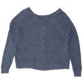 Roxy Pull court surdimensionné à col en V pour femme UK 16 Large Bleu Coton