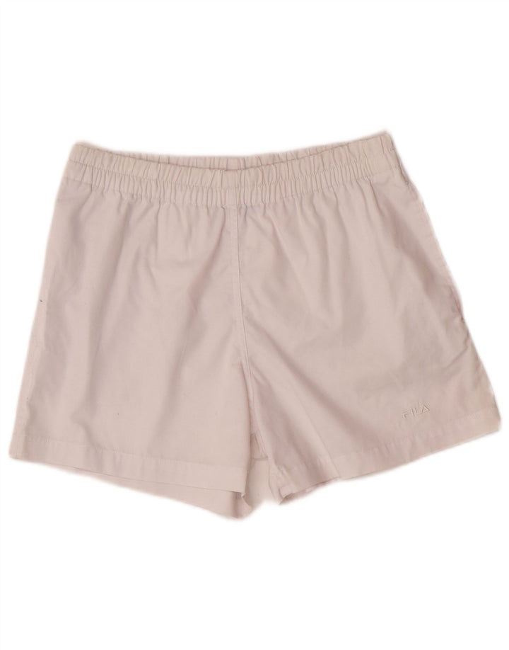FILA Short de sport homme IT 46 petit blanc polyester