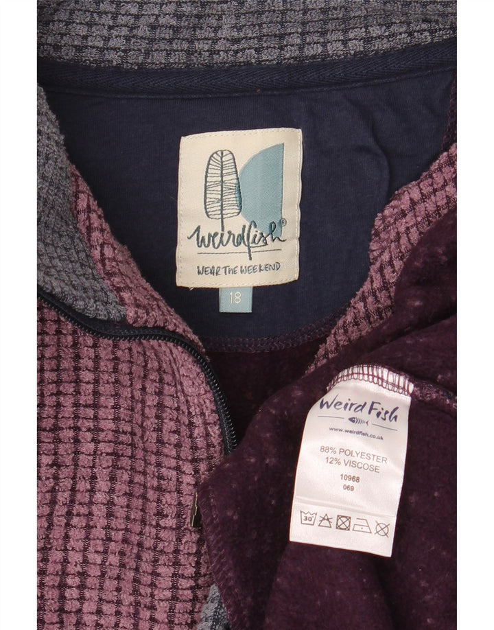 Weird Fish Sweat-shirt col zippé pour femme UK 18 XL Violet Polyester