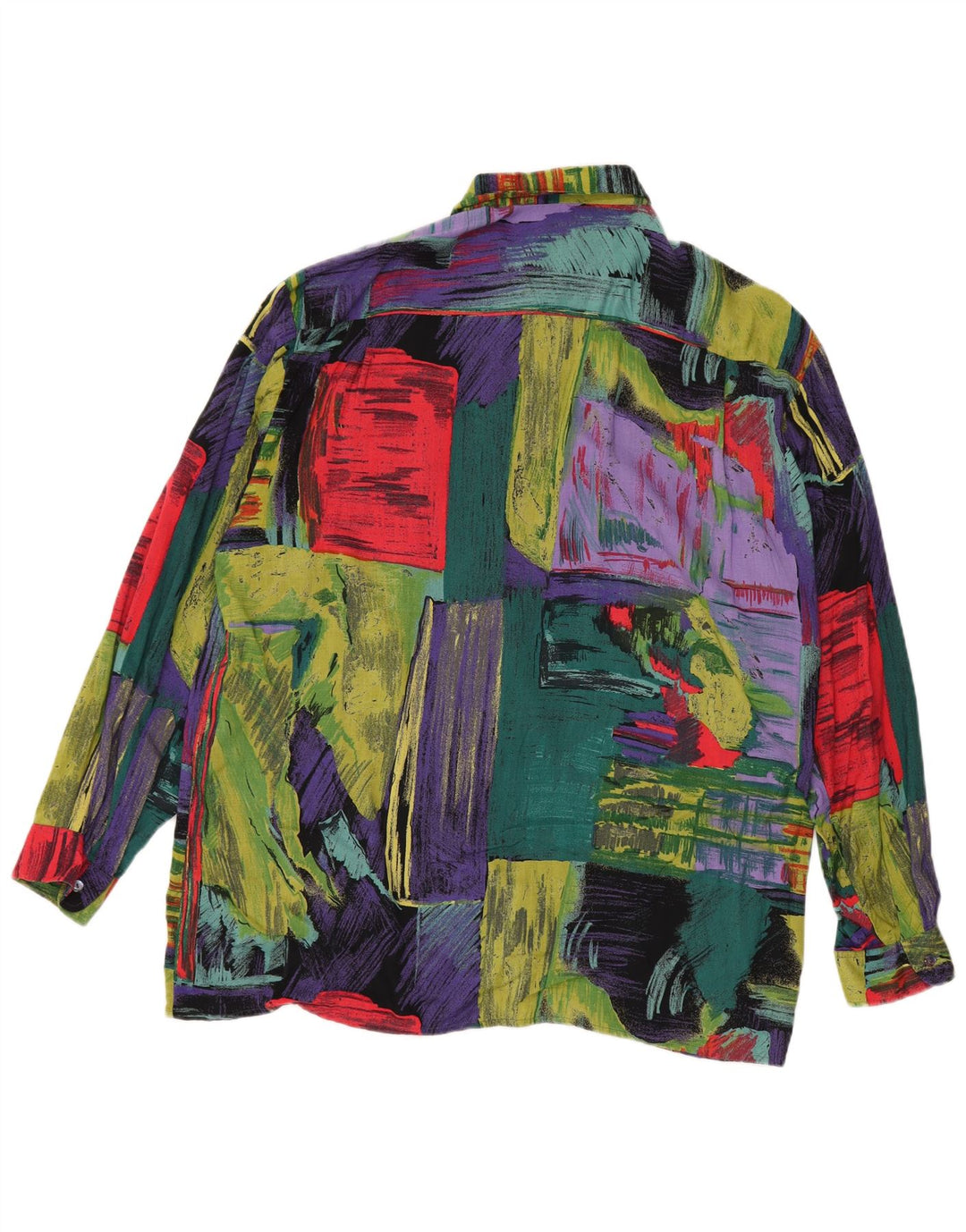 vintage Mens Abstract Pattern Shirt Taille 41/42 Grand Multicolore