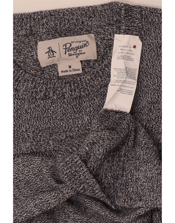 Penguin Pull Col Rond Homme Gris Moyen Moucheté Coton