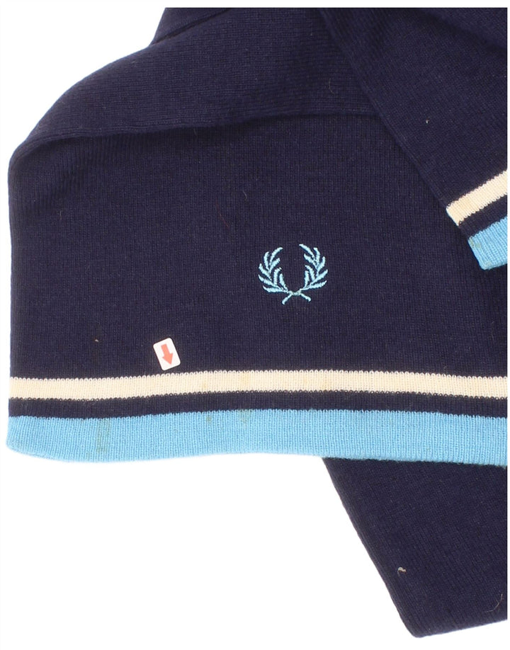 Fred Perry Écharpe rectangulaire pour homme Taille unique en nylon rayé bleu marine