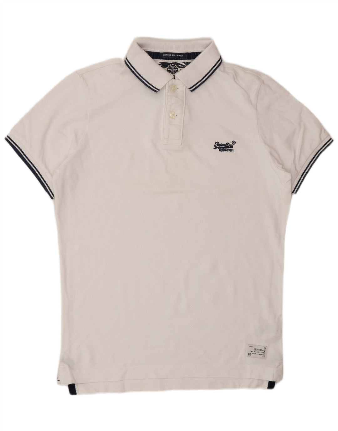 SUPERDRY Polo Homme XL Blanc Coton