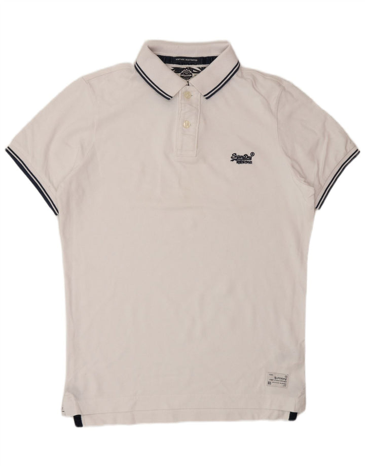 SUPERDRY Polo Homme XL Blanc Coton
