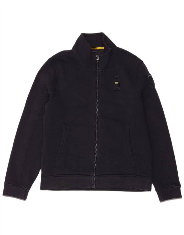 Blauer Veste de survêtement pour homme en coton bleu marine Taille L