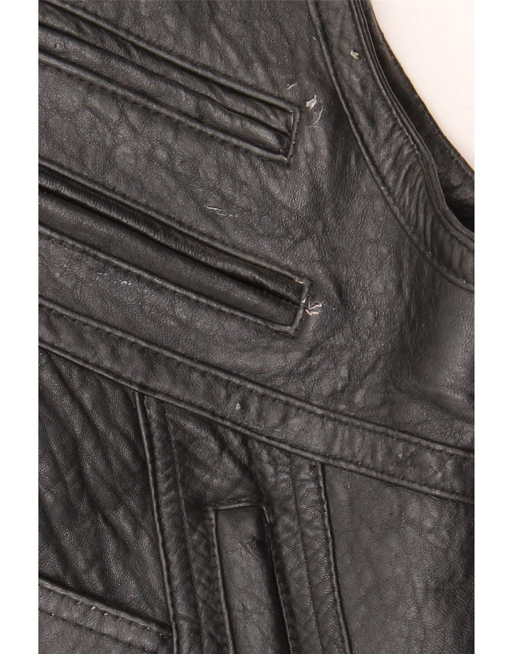 Gilet en cuir homme vintage EU 52 XL Cuir noir