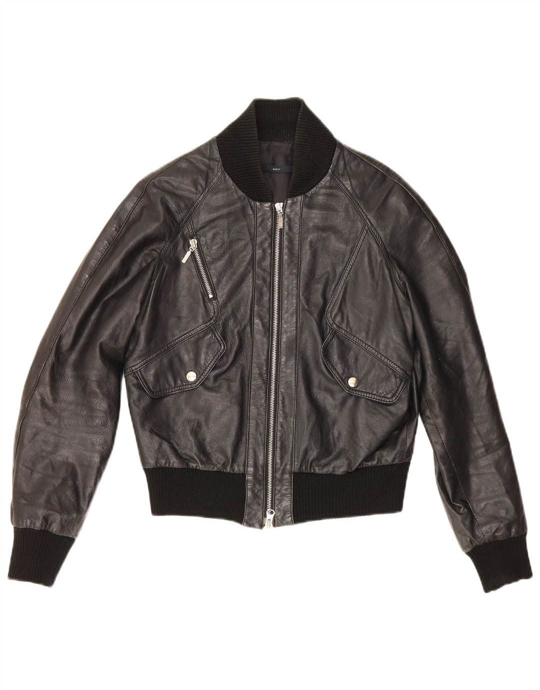 Sasch Veste en cuir courte pour femme UK 14 Noir moyen