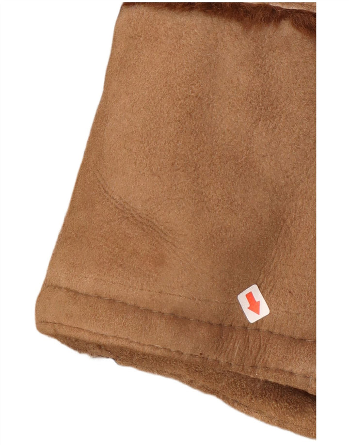 manteau en peau de mouton vintage femme UK 16 Grand Beige