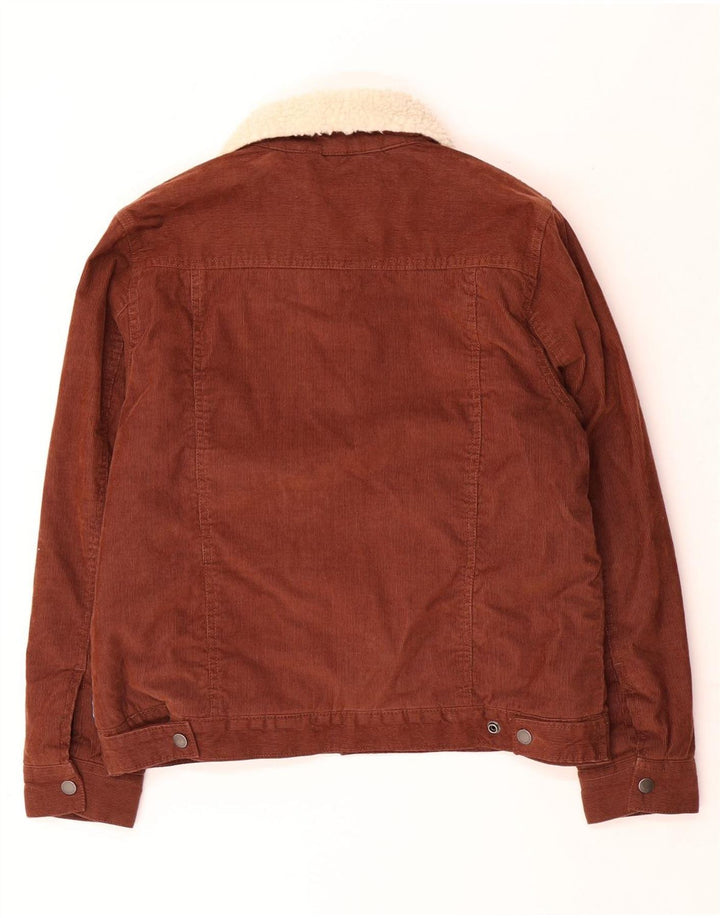 Superdry Veste Sherpa Corduroy Femme UK 12 Marron Moyen Colourblock