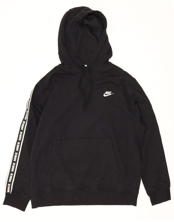 Nike Pull à capuche graphique pour homme Grand coton noir