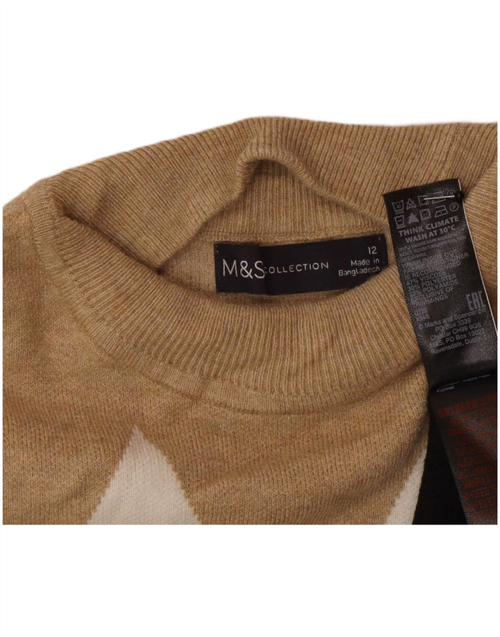 Marks & Spencer Pull col roulé pour femme UK 12 Medium Multicolore