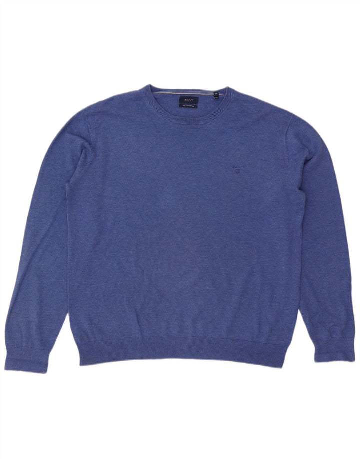 Gant Pull col rond homme 2XL bleu coton