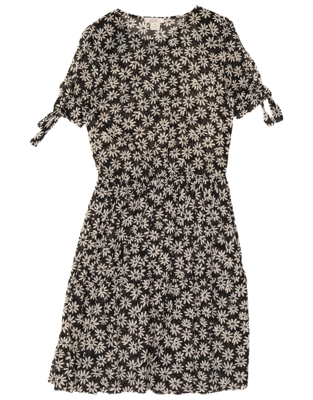 DONNA MIZAR Robe Maxi Femme IT 44 Coton Floral Noir Moyen
