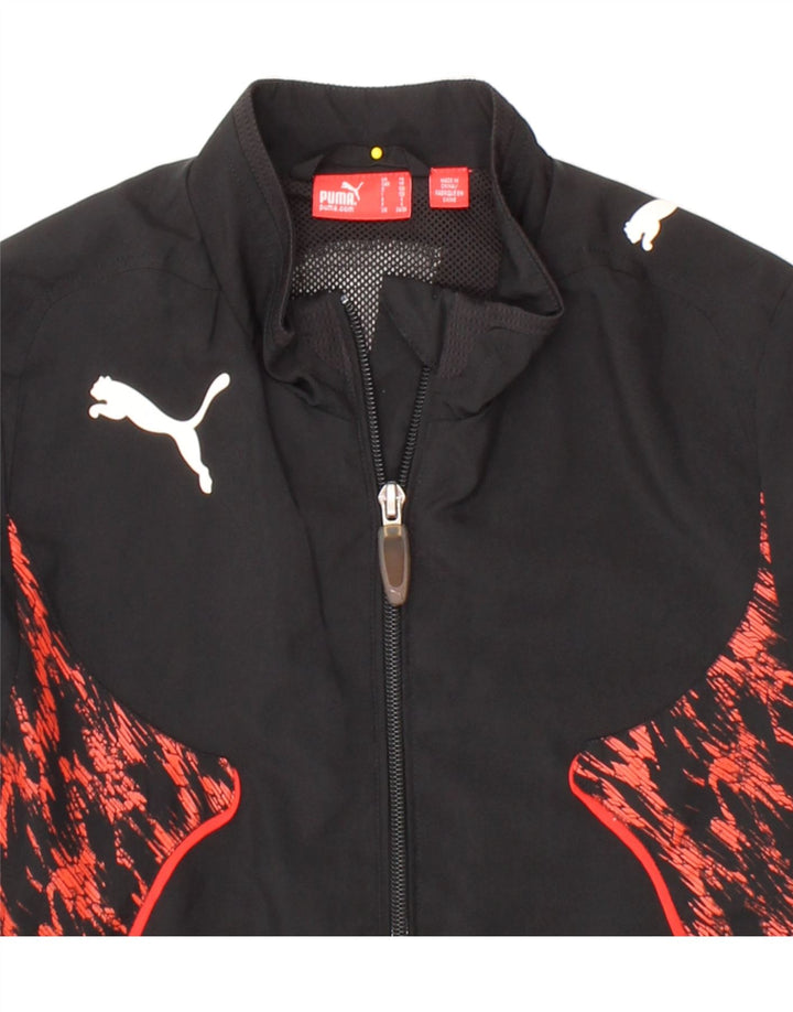 PUMA Boys Tracksuit Top Jacket 7-8 Years Small  Black Colourblock Vintage Puma and Second-Hand Puma from Messina Hembry 