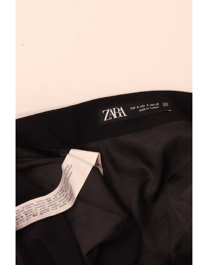 Zara Femme Mini Jupe Petite W26 Coton Noir