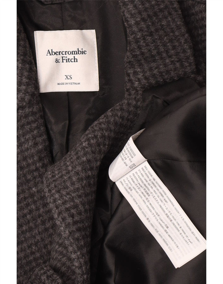 Abercrombie & Fitch Veste blazer à 1 bouton pour femme UK 6 XS Gris pied-de-poule