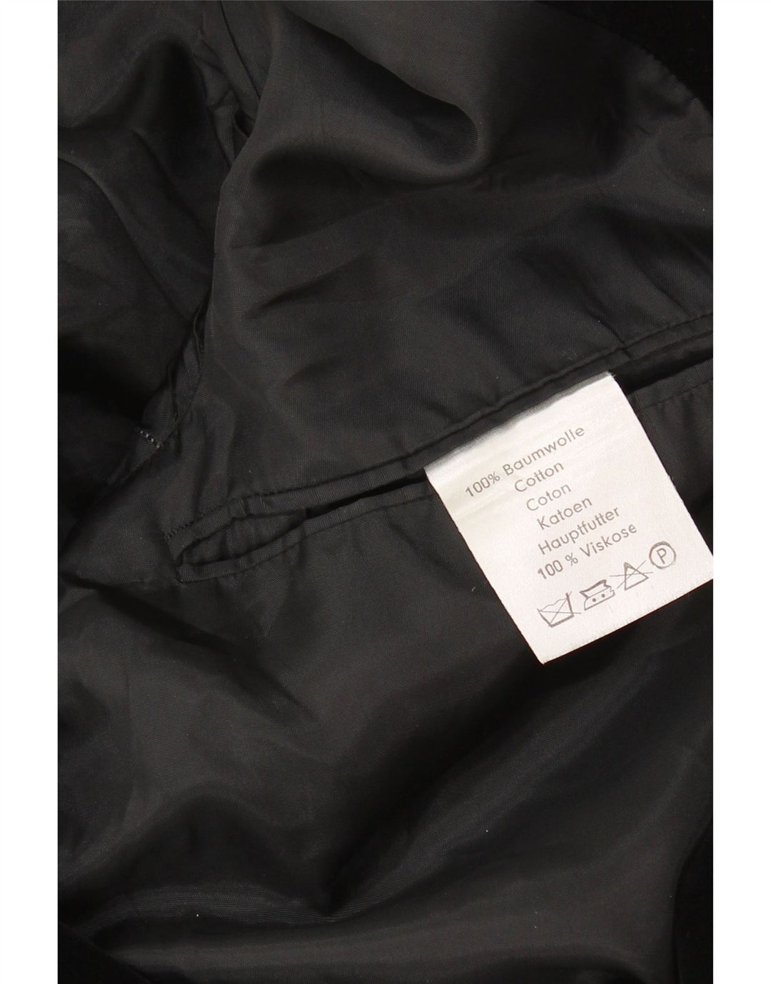 vintage Homme 2 Bouton Velours Blazer Veste UK 36 Petit Noir