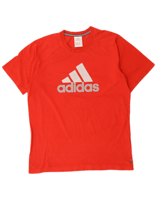Adidas T-Shirt Graphique Homme Rouge Moyen Coton