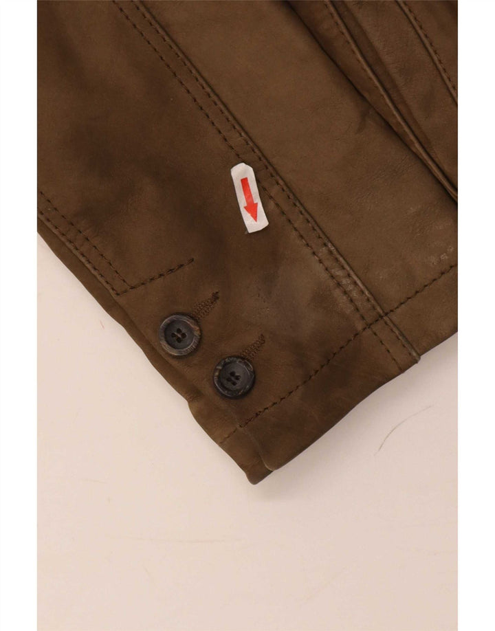 Marlboro Classics Veste en cuir pour homme UK 38 Marron moyen