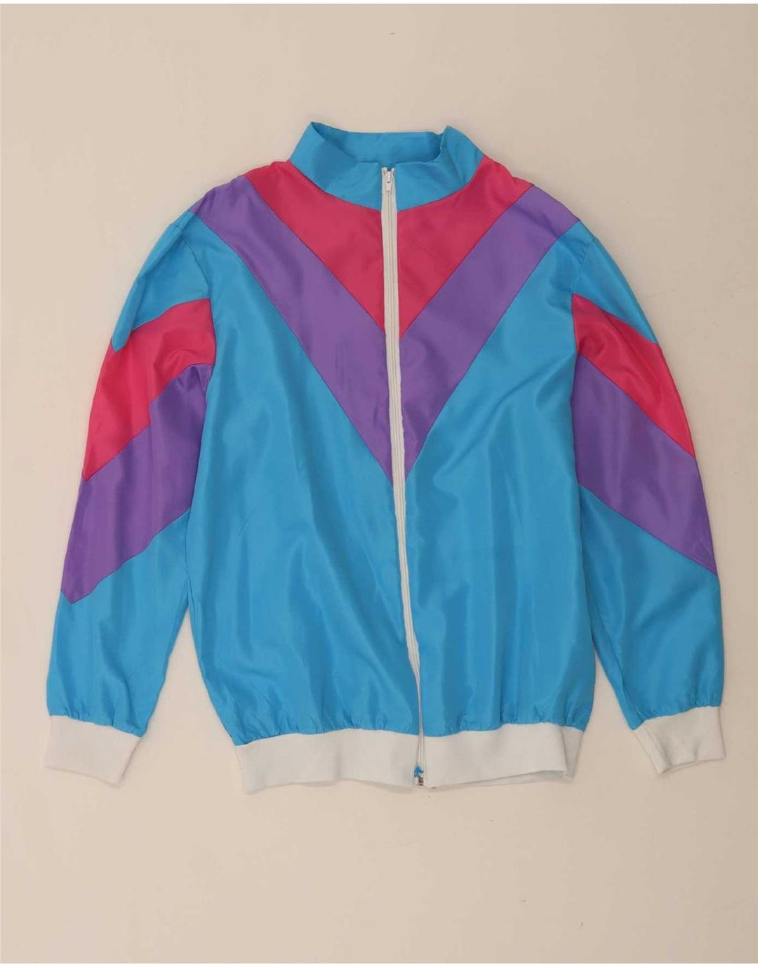 Vintage Survêtement complet pour homme Large Bleu Colorblock Polyester