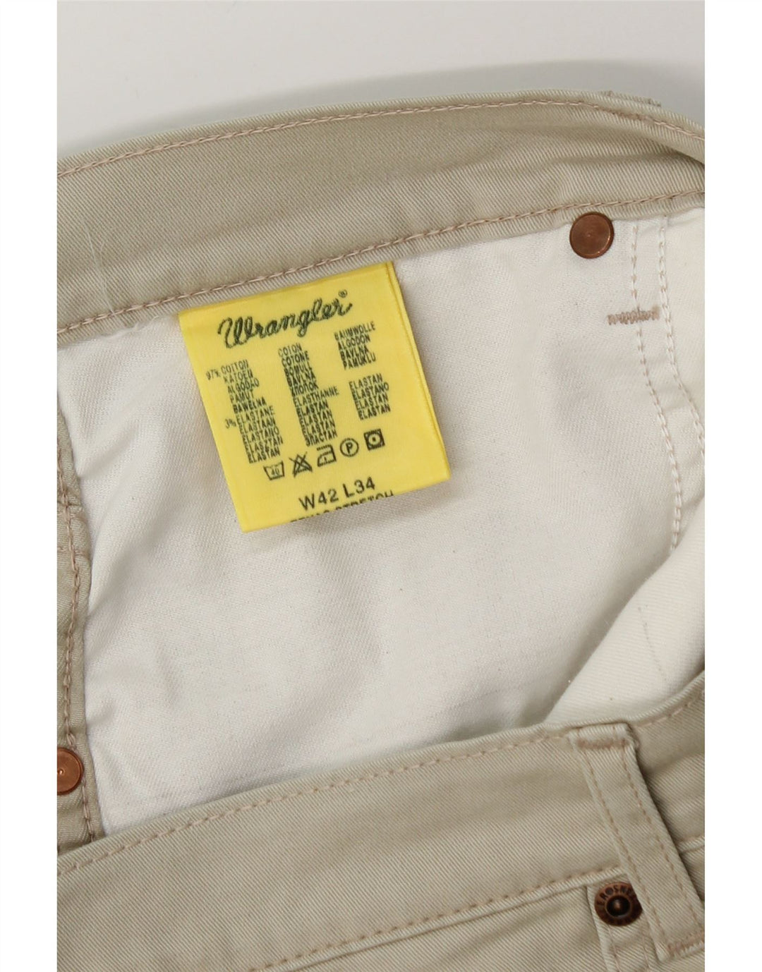 Wrangler Jean droit homme W42 L29 coton beige