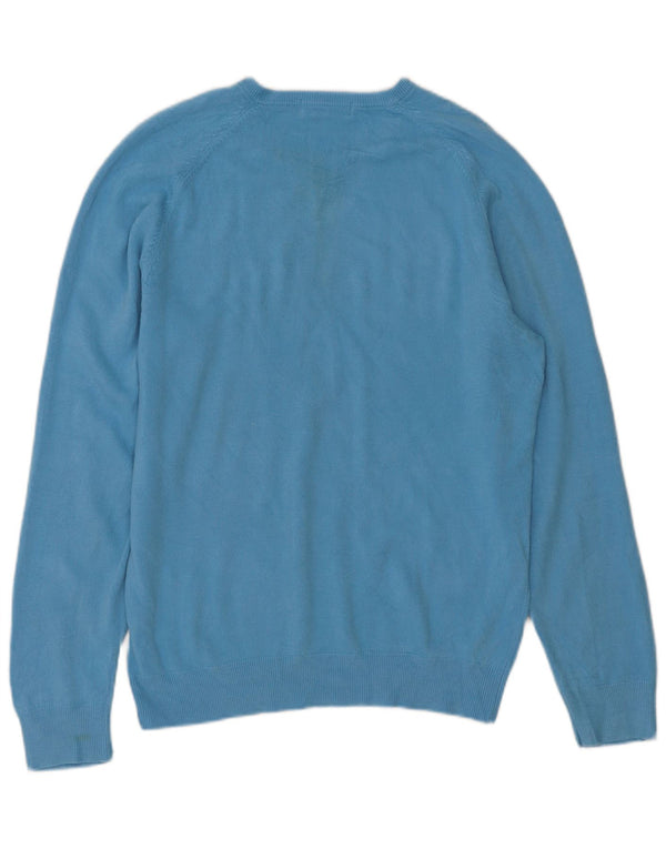 Marks & Spencer Pull autographe à col en V pour homme Petit Bleu Acrylique