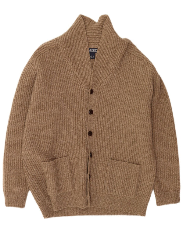 Lands End Pull Cardigan Coupe Régulière pour Homme UK 42/44 Large Marron