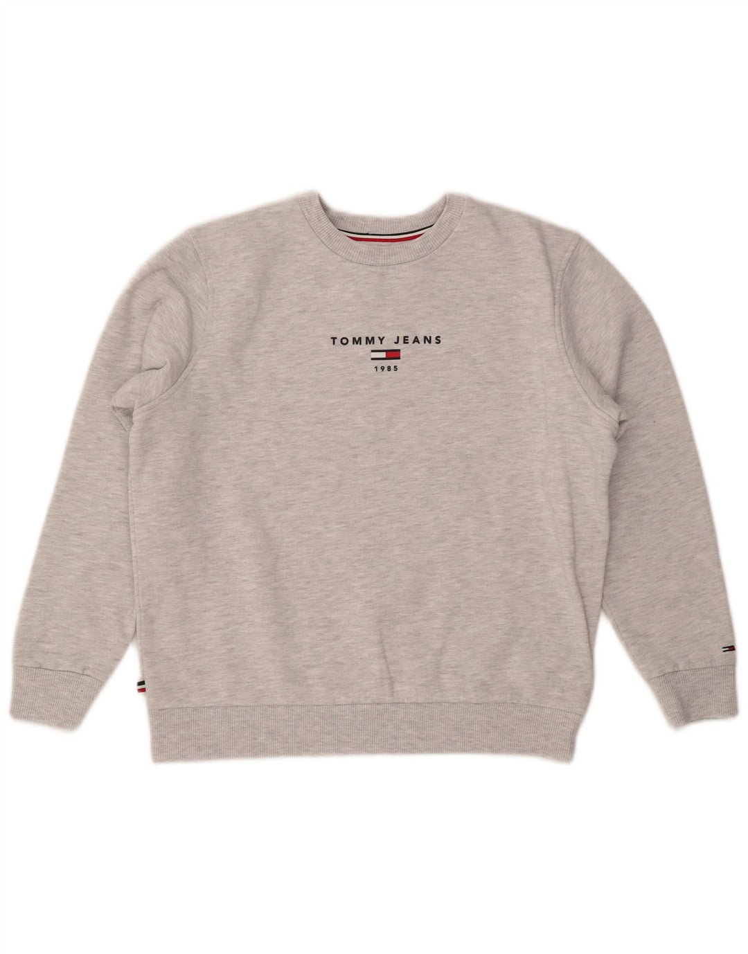 TOMMY HILFIGER Sweat-shirt graphique pour femme UK 14 Gris moyen moucheté