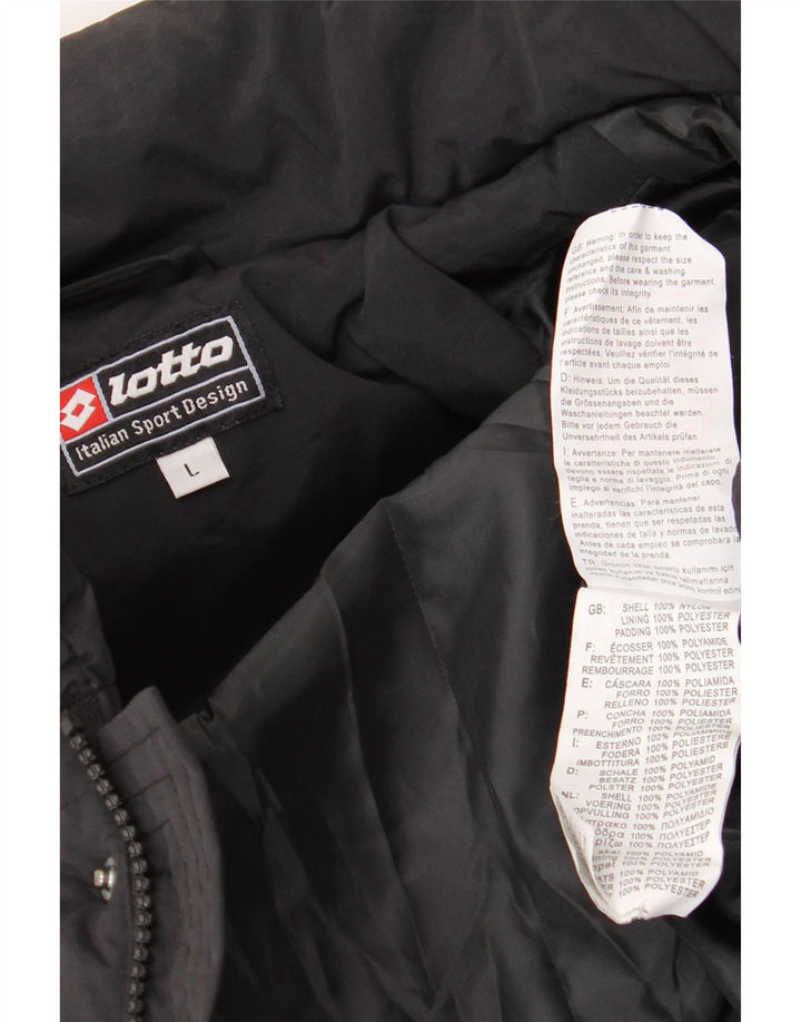 LOTTO Veste matelassée graphique pour hommes UK 40 Large Noir Nylon
